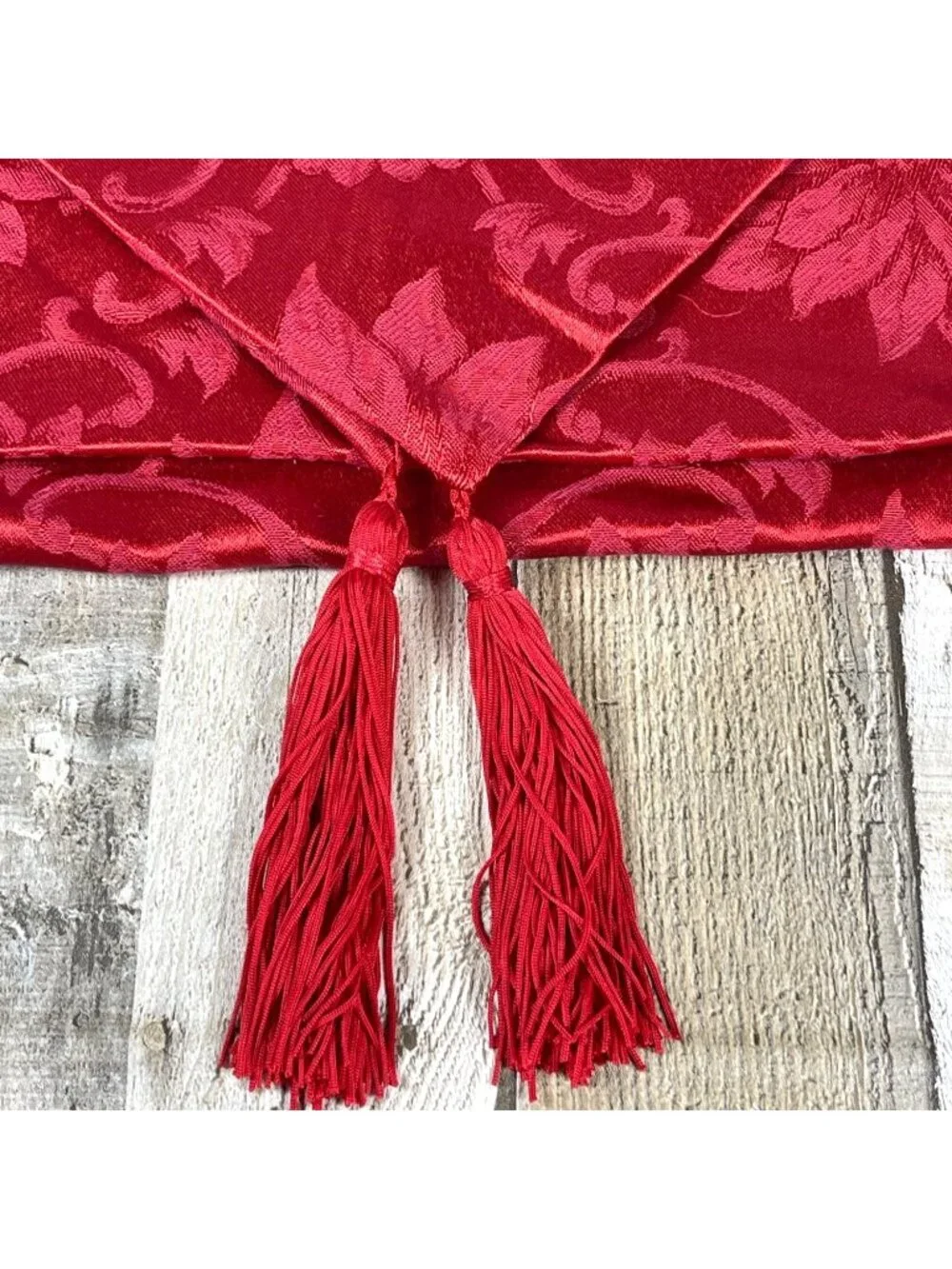 Red Damask Poinsettia Floral Jacquard 72